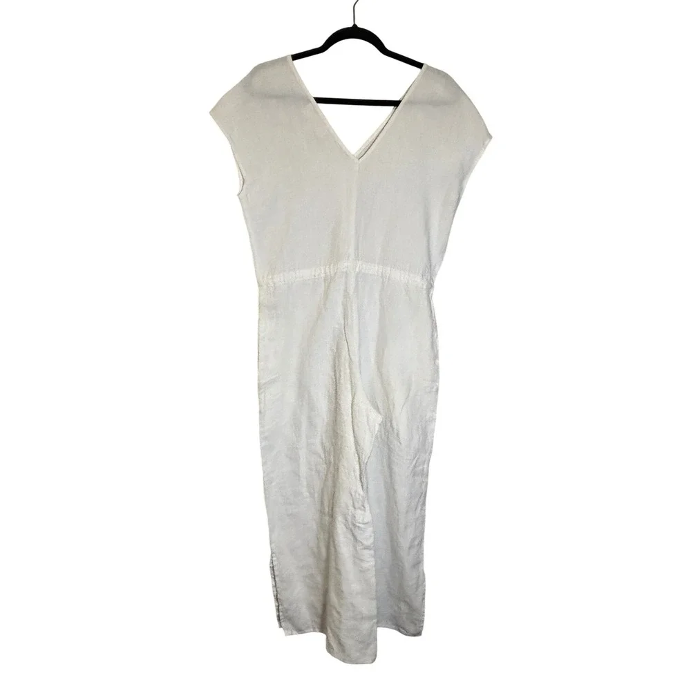 Cloth & Stone Linen Jumpsuit Drawstring Waist Casual White XS‎